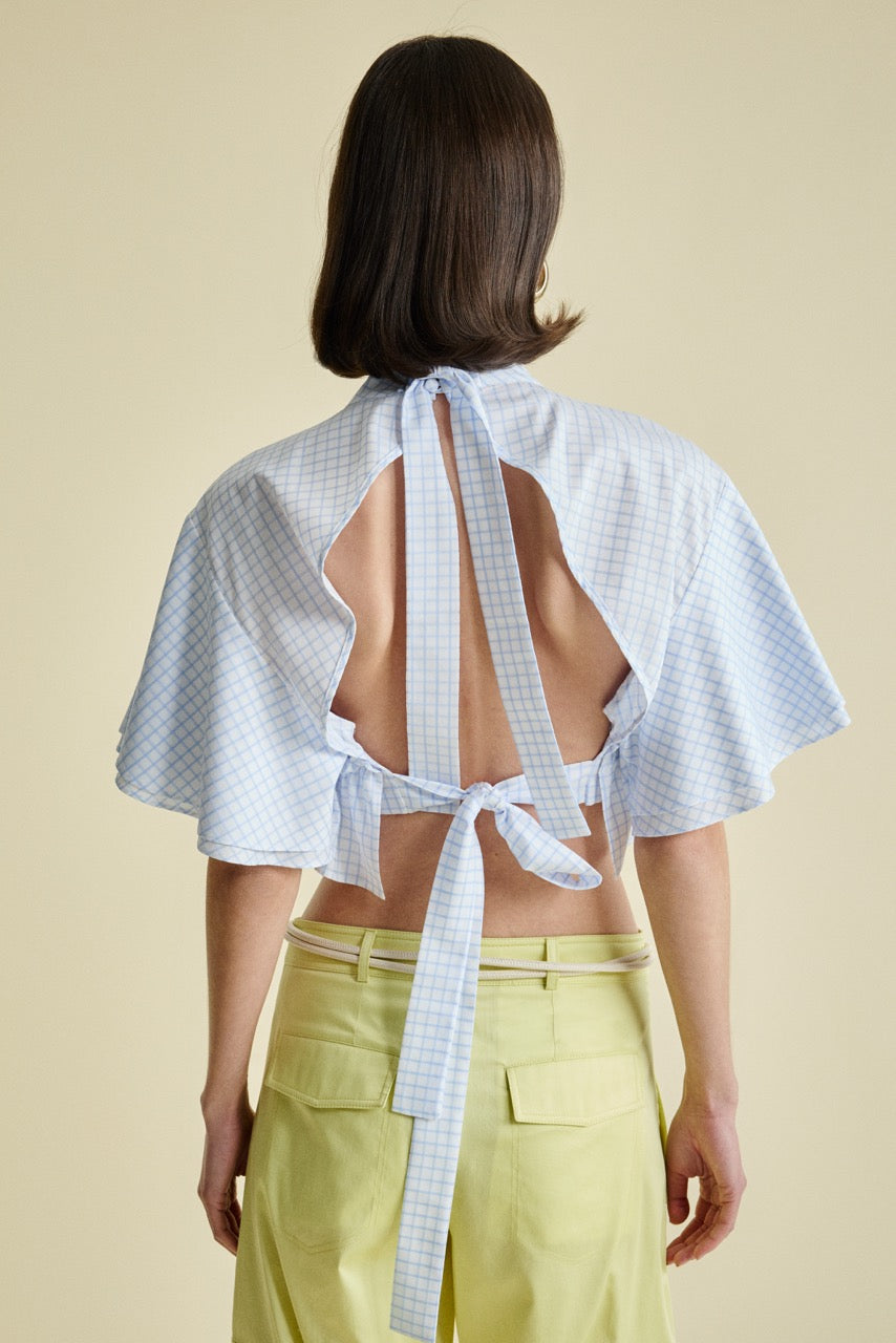 Ruffle Crop Top Solar Lime Cargo Trousers by Natalie Kolyozyan, In the Spotlight SS26, view 5