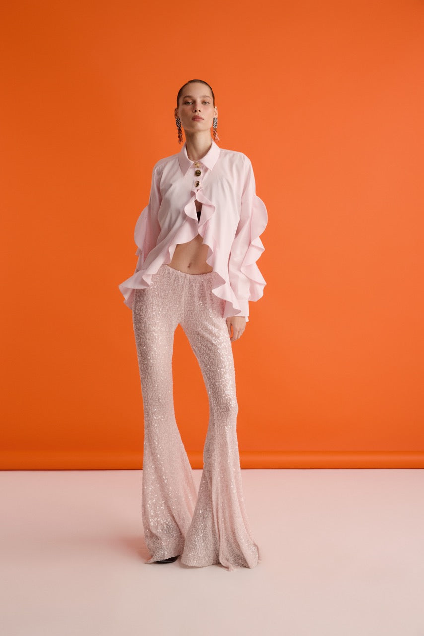 Natalie Kolyozyan Ruffle Detaylı Gömlek Reverie Flare Pantolon, In the Spotlight SS26, görsel 3