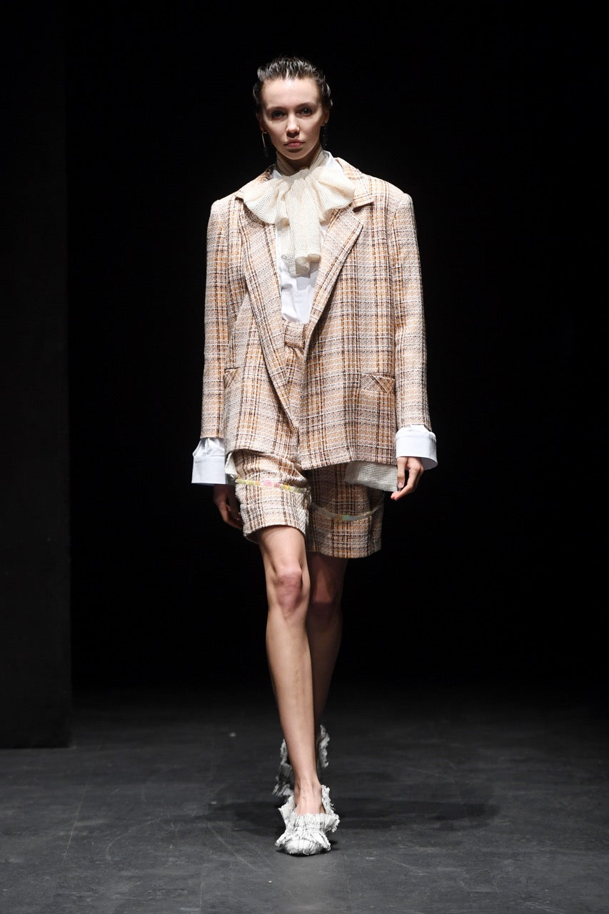 Sunday Best Tweed Blazer Look by Natalie Kolyozyan, Saturday Night Sunday Morning SS20