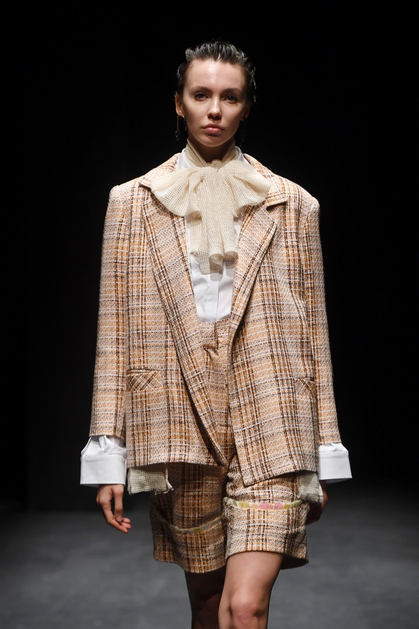 Sunday Best Tweed Blazer Look by Natalie Kolyozyan, Saturday Night Sunday Morning SS20, view 2