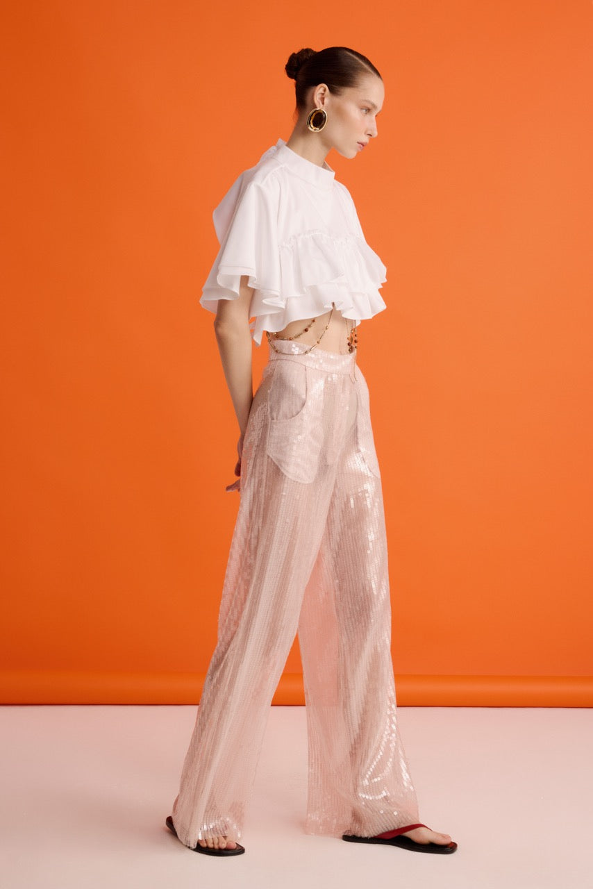 Ruffle Crop Top Look by Natalie Kolyozyan, In the Spotlight SS26, view 2
