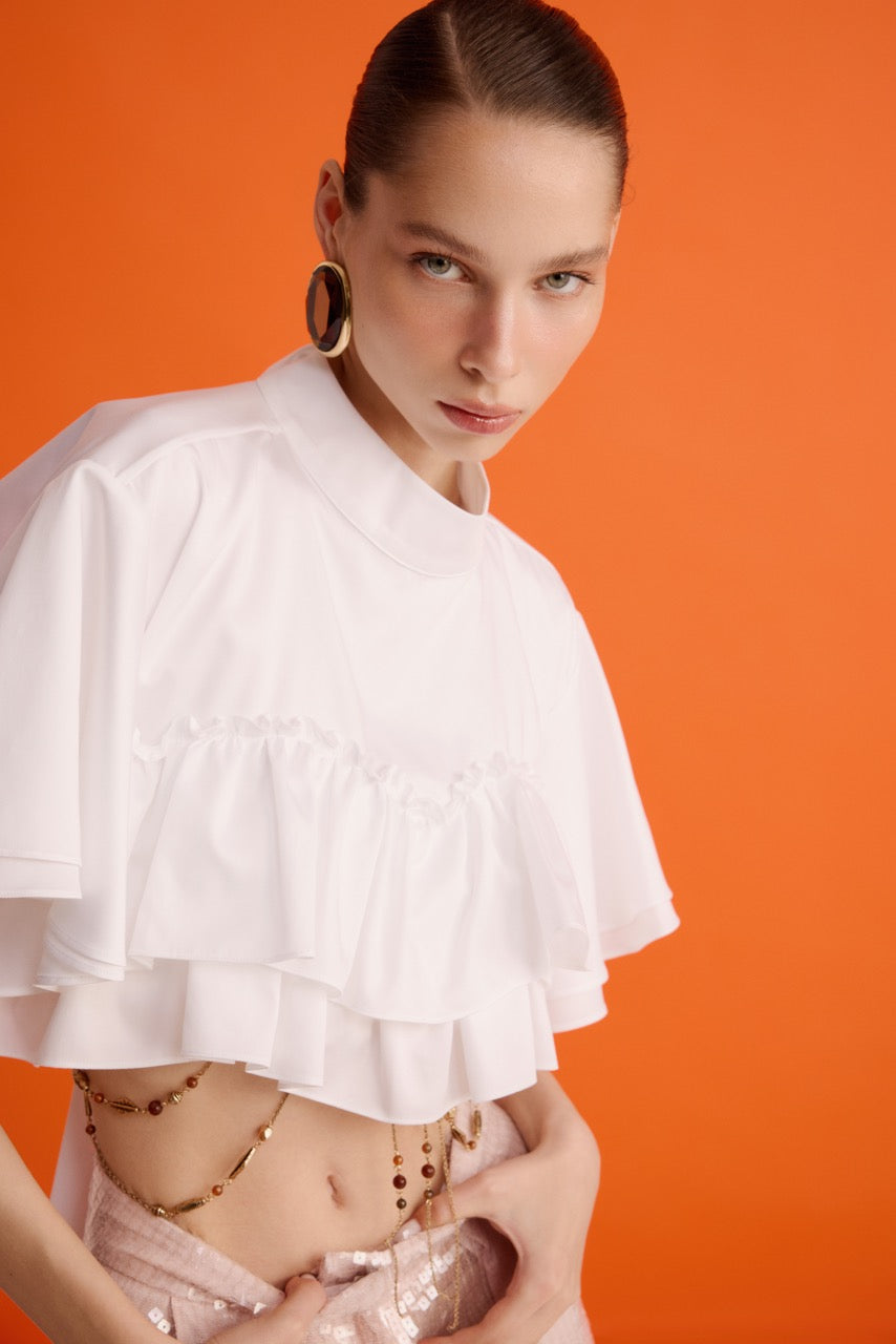 Natalie Kolyozyan Ruffle Crop Top Görünümü, In the Spotlight SS26, görsel 5