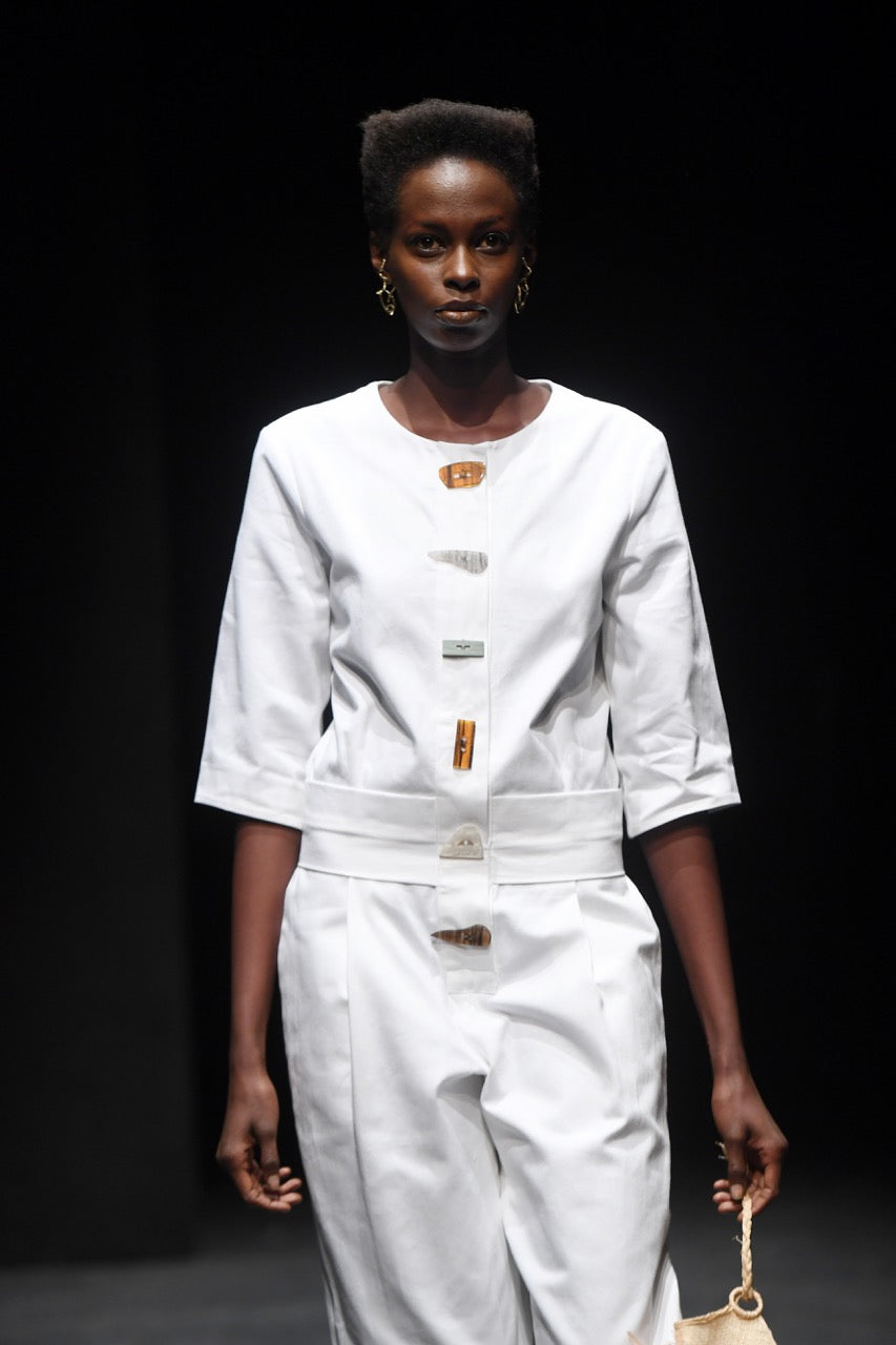 First Light Belted Jumpsuit by Natalie Kolyozyan, Saturday Night Sunday Morning SS20, view 2
