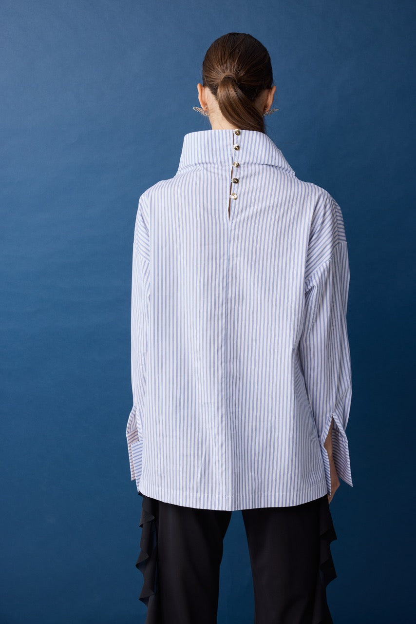 Stalactite Striped Crystal Cotton Shirt by Natalie Kolyozyan, Relief AW26, view 3