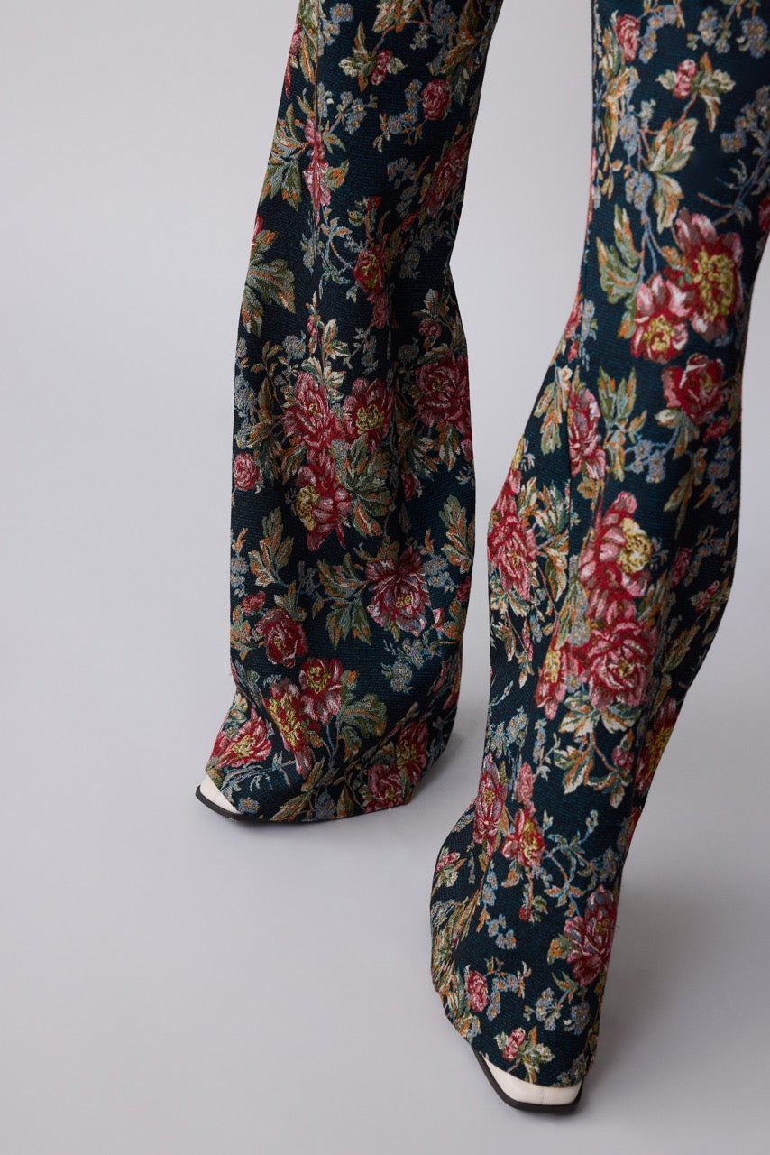 Fresco Floral Jacquard Wide-Leg Trousers by Natalie Kolyozyan, Relief AW26, view 2