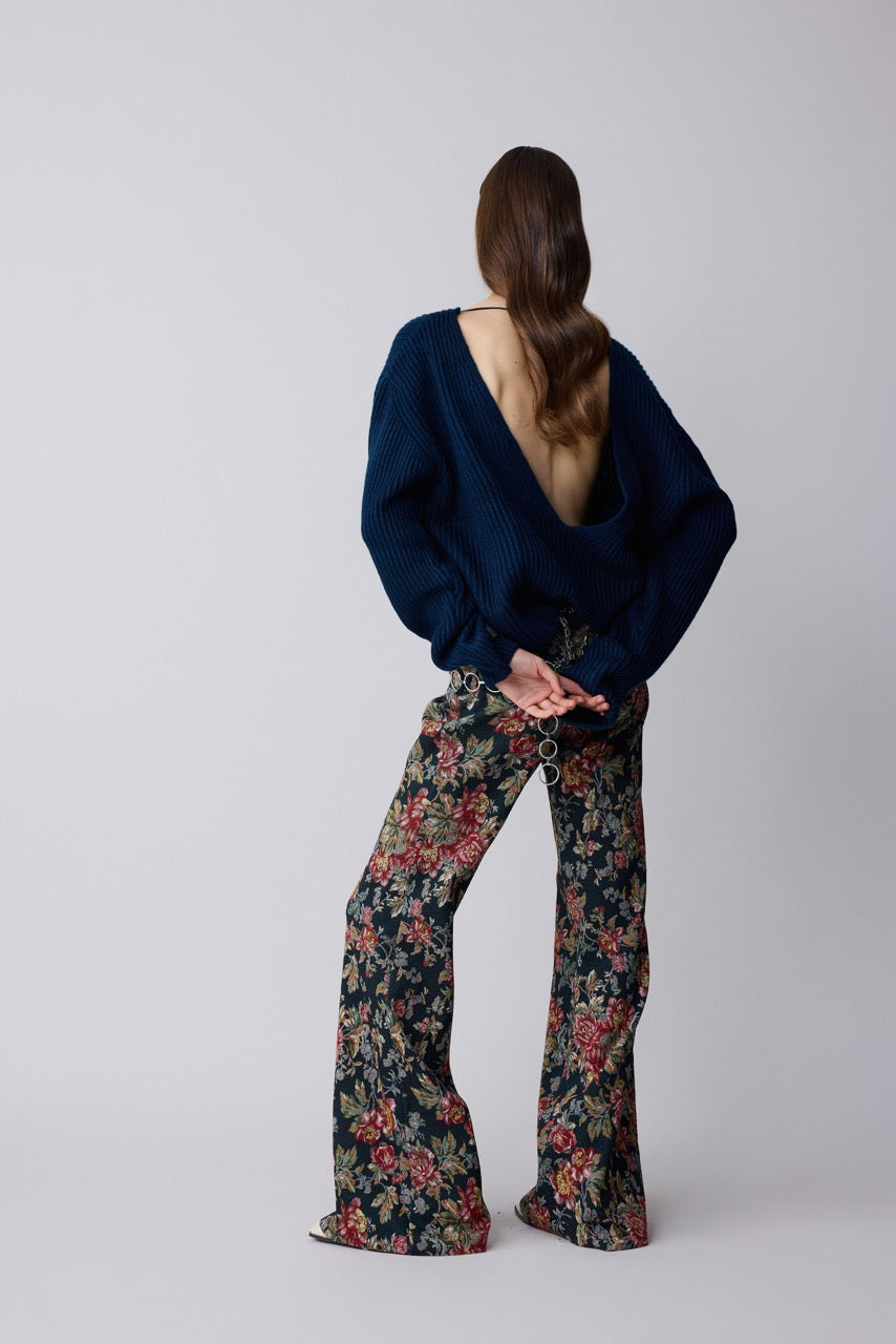 Fresco Floral Jacquard Wide-Leg Trousers by Natalie Kolyozyan, Relief AW26, view 3