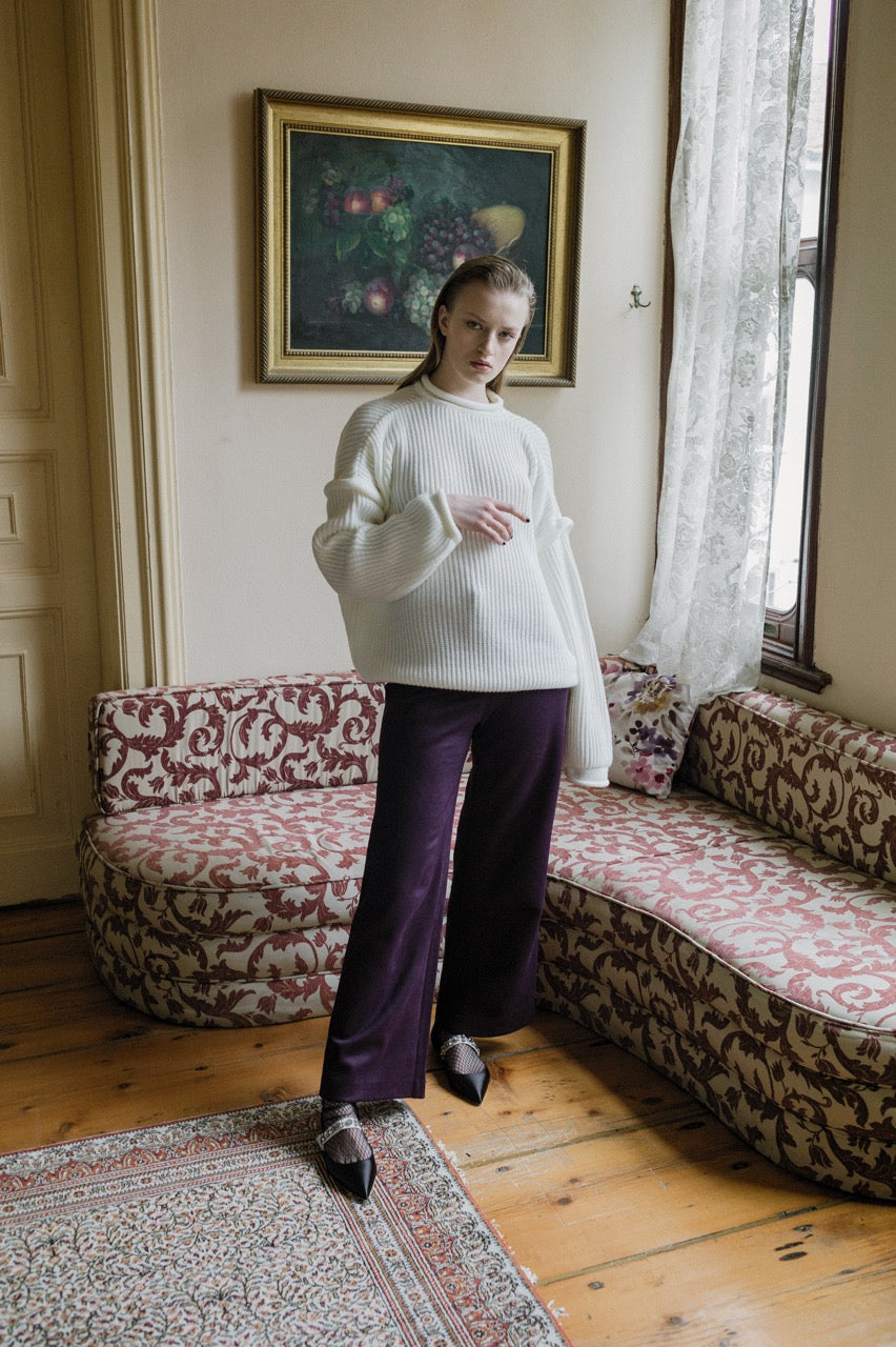 Inner Room Ecru Balloon-Sleeve Sweater by Natalie Kolyozyan, Introverted AW18