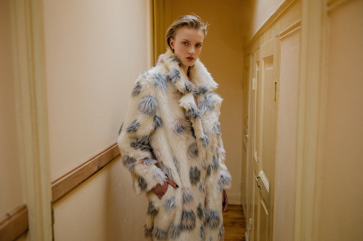 Cocoon Spotted Fur Coat by Natalie Kolyozyan, Introverted AW18, view 2