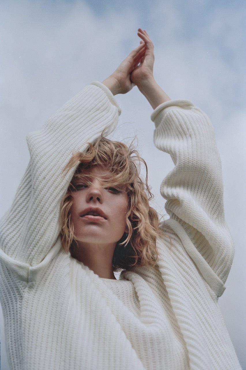 Repeat Ecru Rib Sweater by Natalie Kolyozyan, Vicious Circle AW17