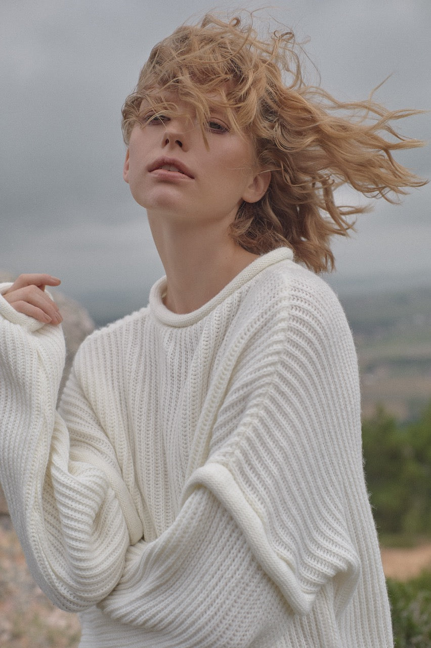 Repeat Ecru Rib Sweater by Natalie Kolyozyan, Vicious Circle AW17, view 2