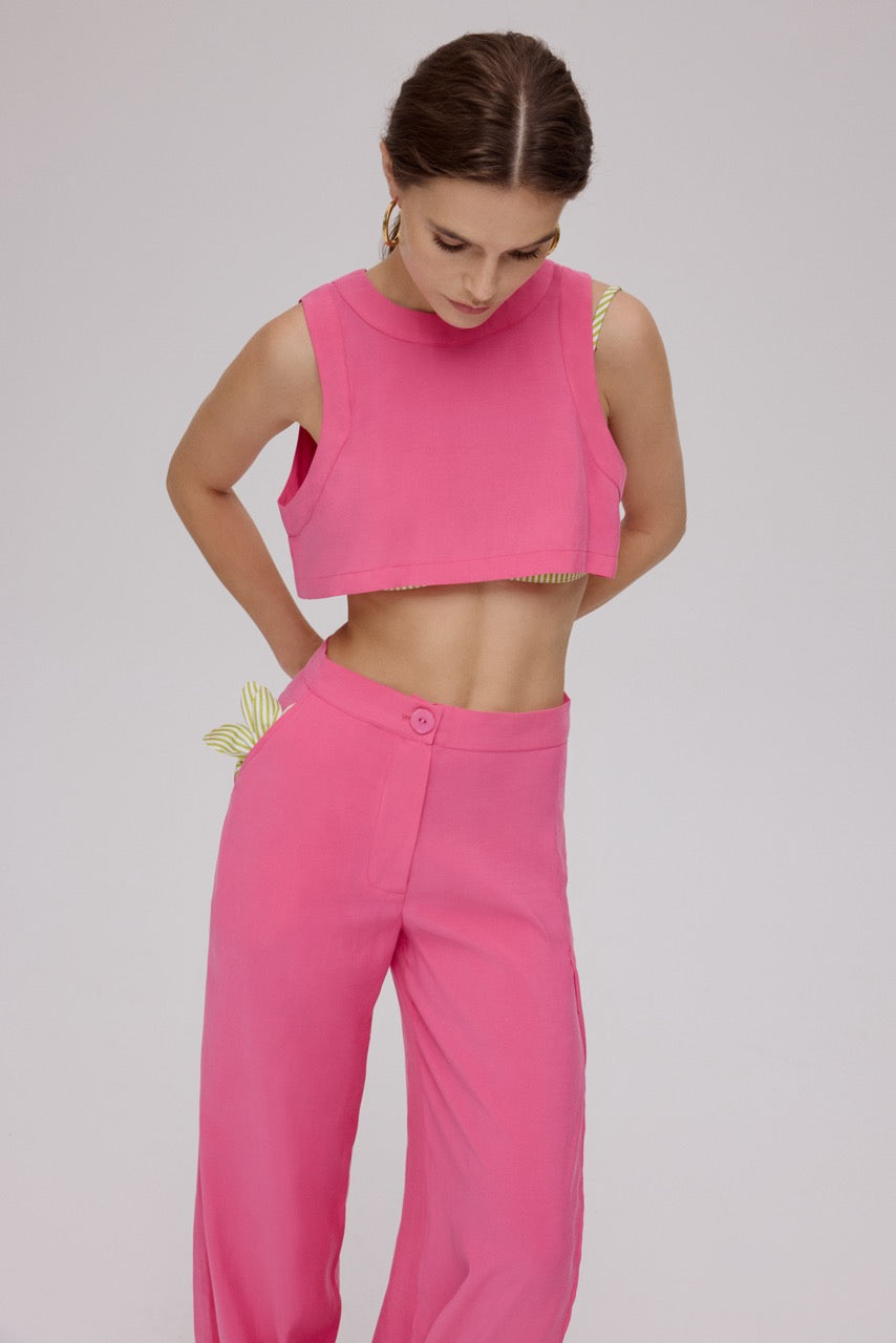 Natalie Kolyozyan Cupro Crop Top Cupro Pantolon, Between the Lines SS25