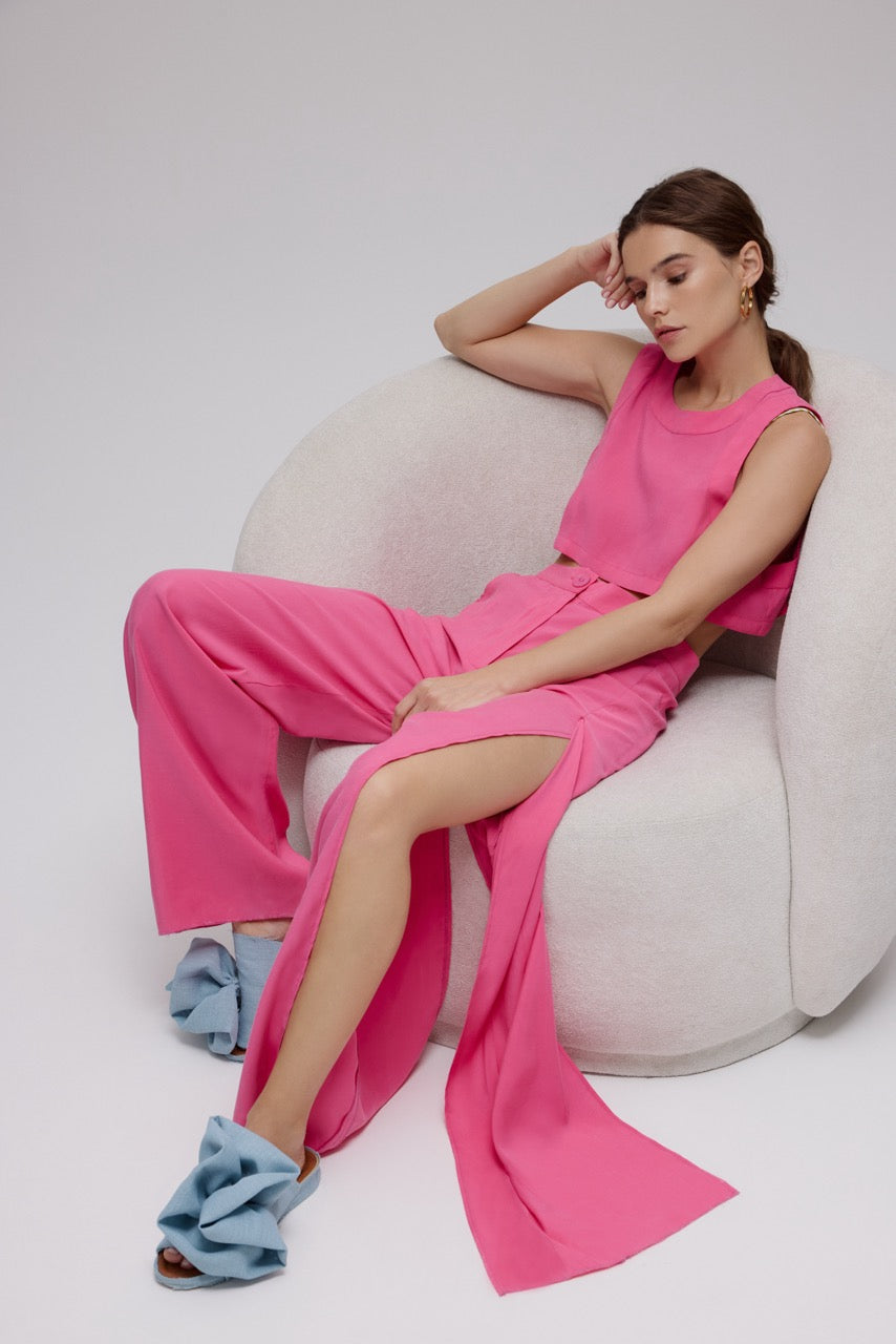 Natalie Kolyozyan Cupro Crop Top Cupro Pantolon, Between the Lines SS25, görsel 2