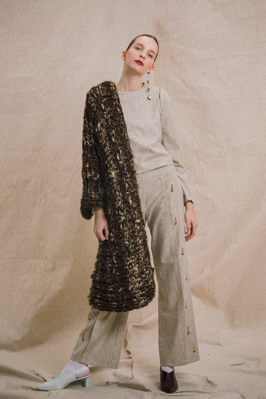 Kindling Long Cardigan Look by Natalie Kolyozyan, Ember AW19