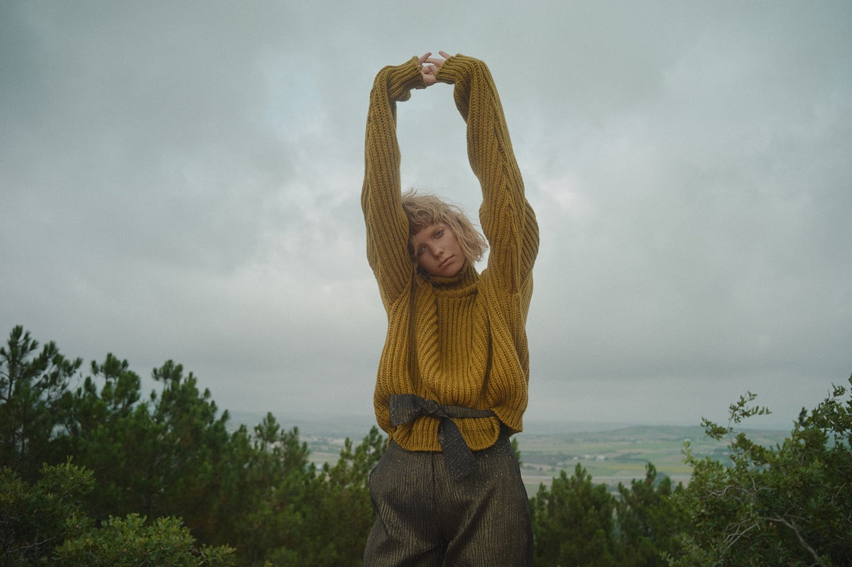 Repeat Mustard Turtleneck Sweater by Natalie Kolyozyan, Vicious Circle AW17