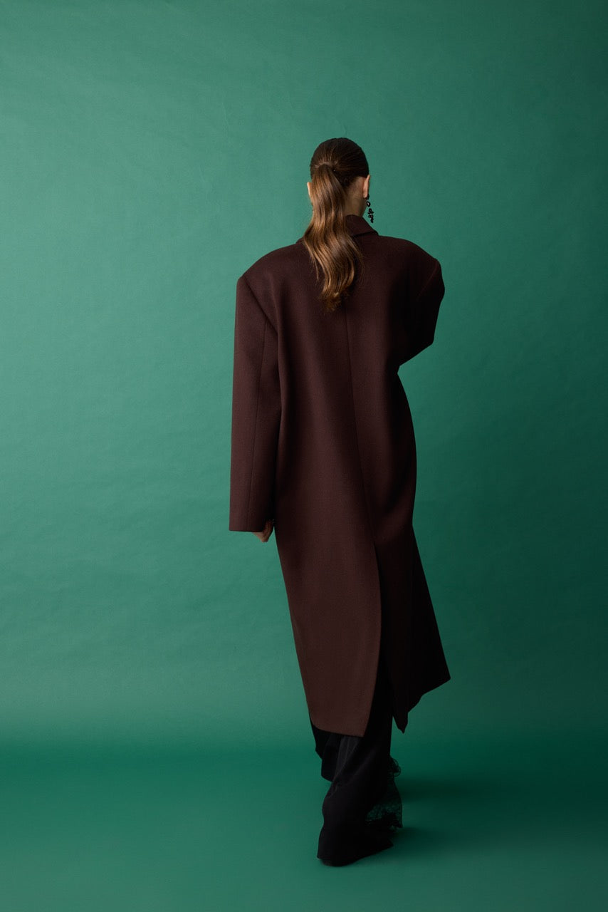 Travertine Wool-Cashmere Coat – Espresso by Natalie Kolyozyan, Relief AW26, view 4