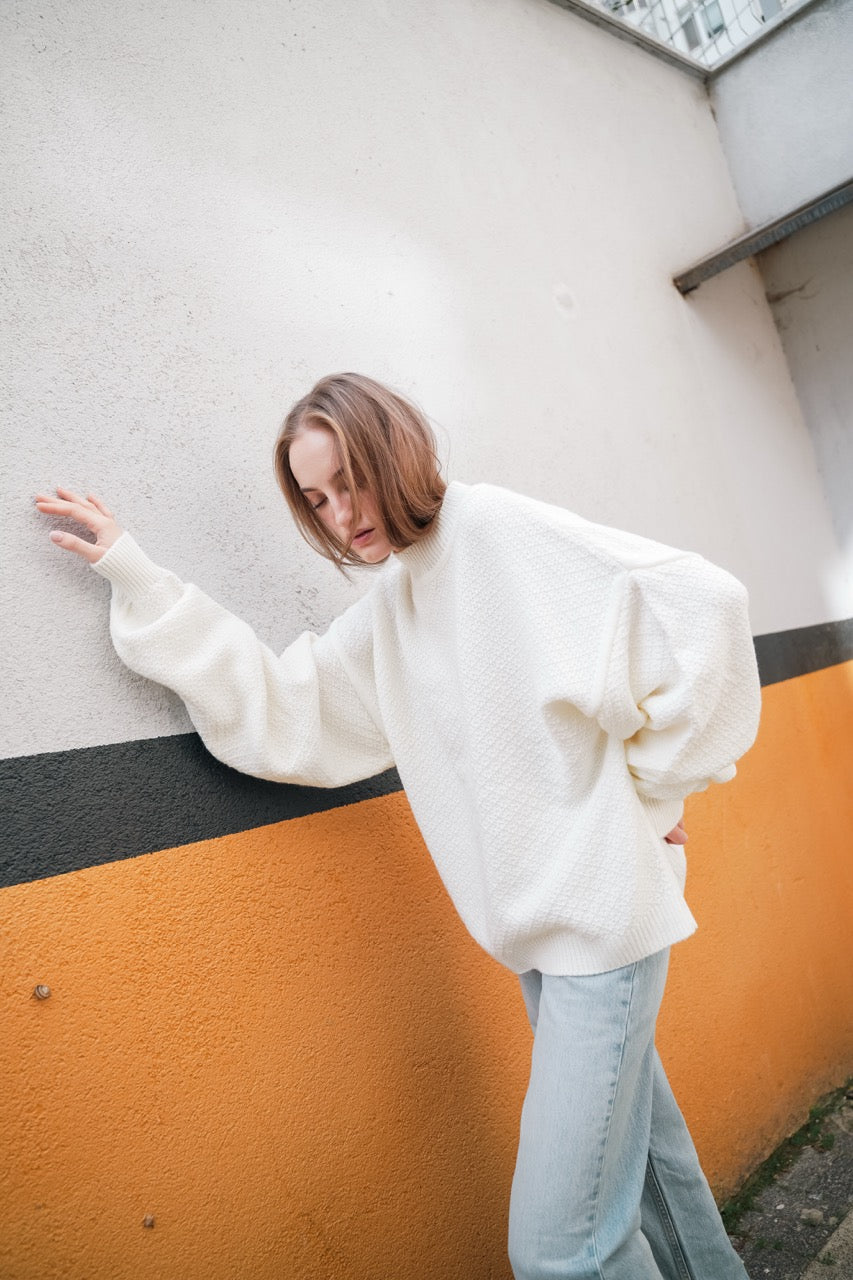 Grain Textured Sweater Ground Denim by Natalie Kolyozyan, Loose Ends AW25