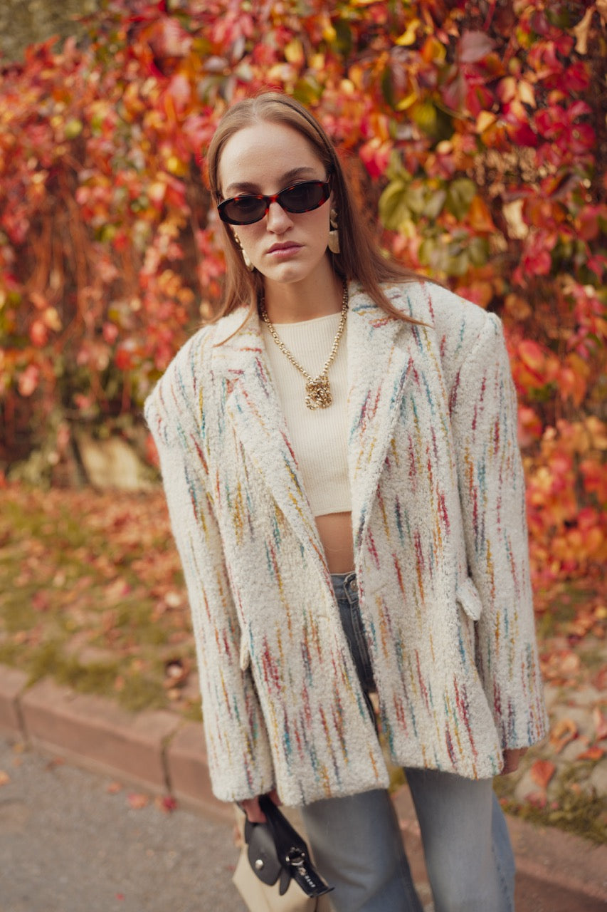 Ground Bouclé Blazer Grain Rib Crop Top by Natalie Kolyozyan, Loose Ends AW25