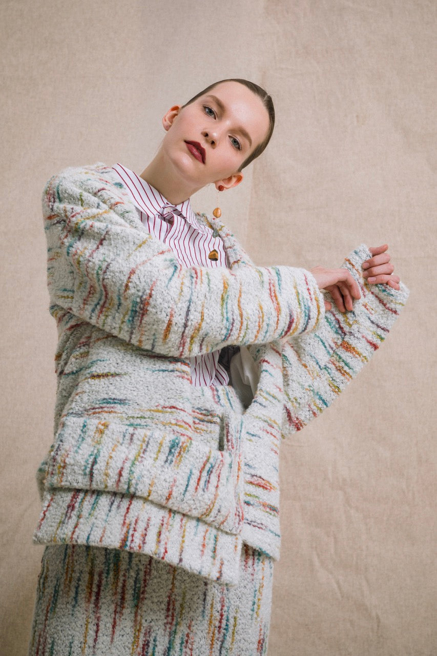 Natalie Kolyozyan Hearth Bouclé Ceket Hearth Bouclé Etek, Ember AW19