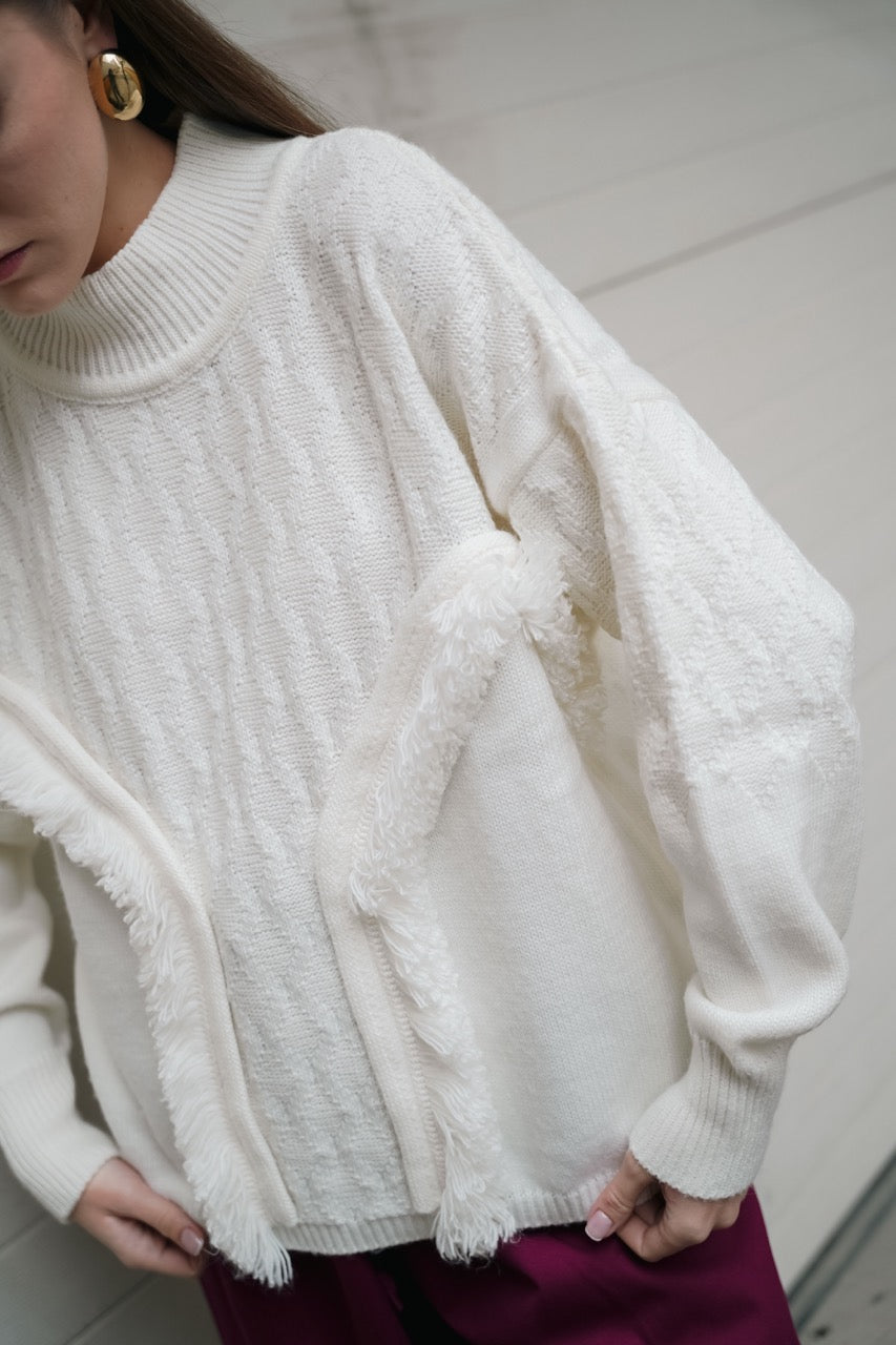 Natalie Kolyozyan Fringe Balıkçı Kazak, Loose Ends AW25