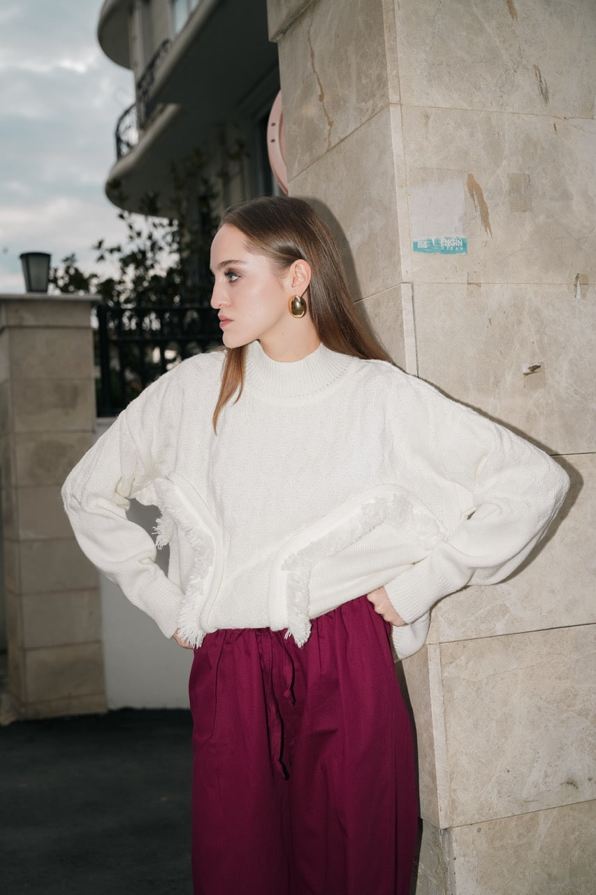 Natalie Kolyozyan Fringe Balıkçı Kazak, Loose Ends AW25, görsel 2