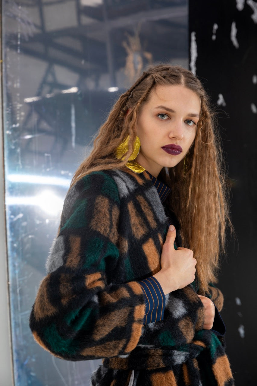 Overlap Mohair Coat by Natalie Kolyozyan, Not Equal AW20