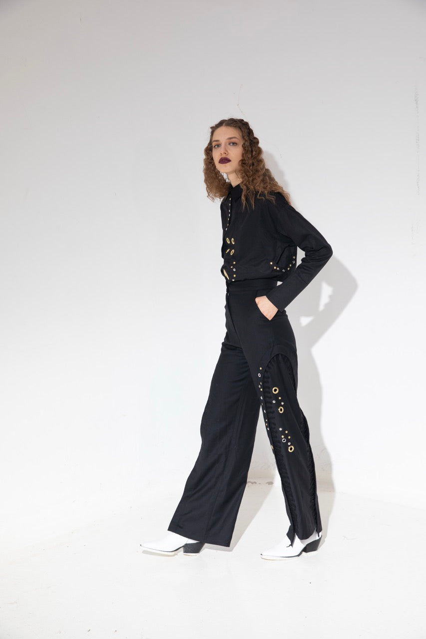 Second Shift Shirt Split Seam Trousers by Natalie Kolyozyan, Not Equal AW20