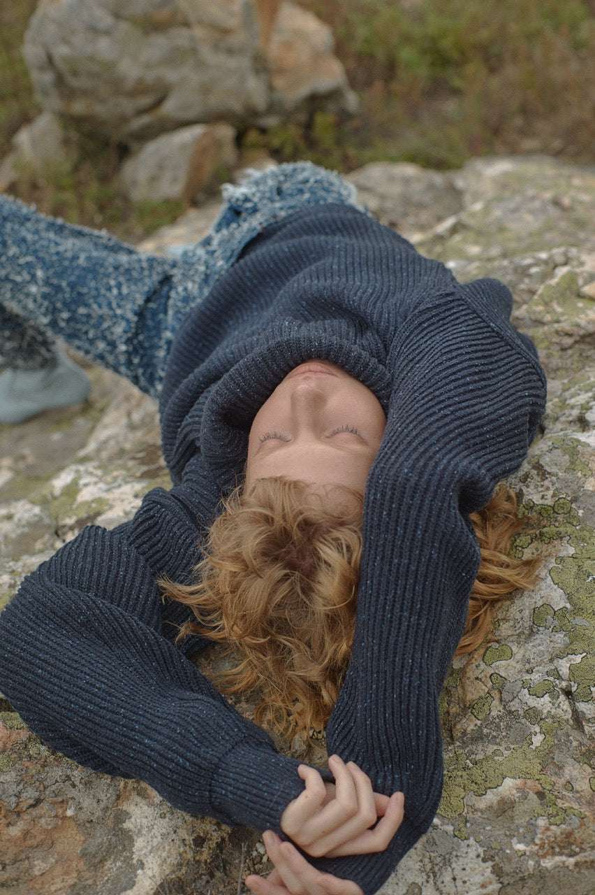 Repeat Navy Turtleneck Sweater Look by Natalie Kolyozyan, Vicious Circle AW17