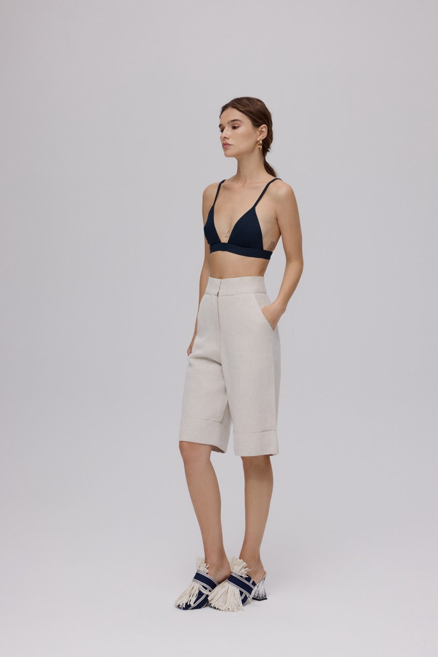 Natalie Kolyozyan Keten Bralet Keten Bermuda Şort, Between the Lines SS25