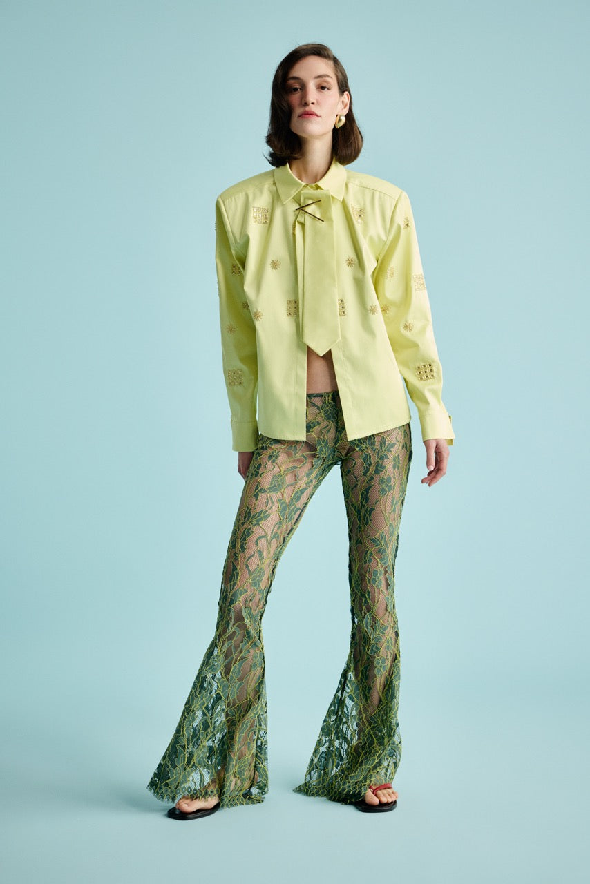 Natalie Kolyozyan Lime Glow Gömlek Ivy Flare Pantolon, In the Spotlight SS26, görsel 3