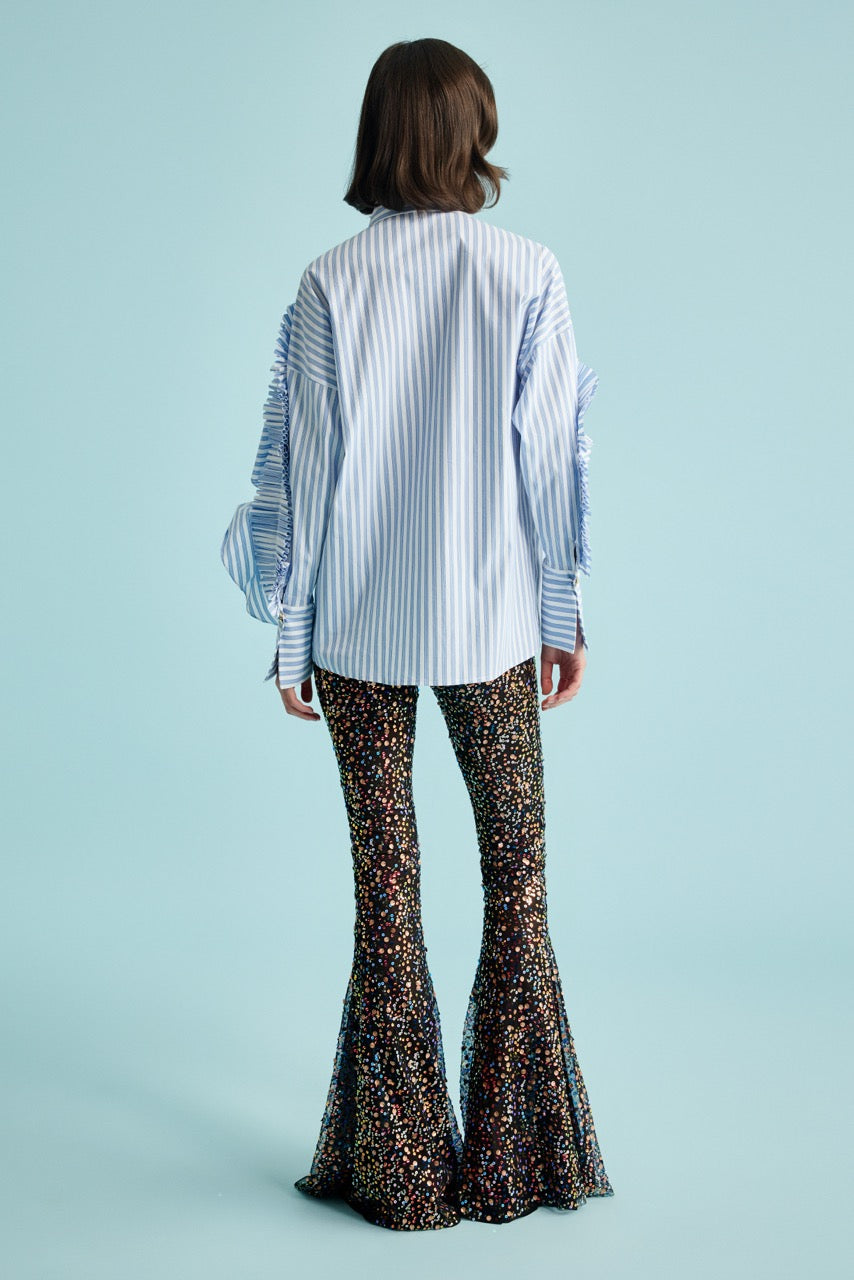 Ruffle-Detail Shirt Disco Glam Trousers by Natalie Kolyozyan, In the Spotlight SS26, view 3