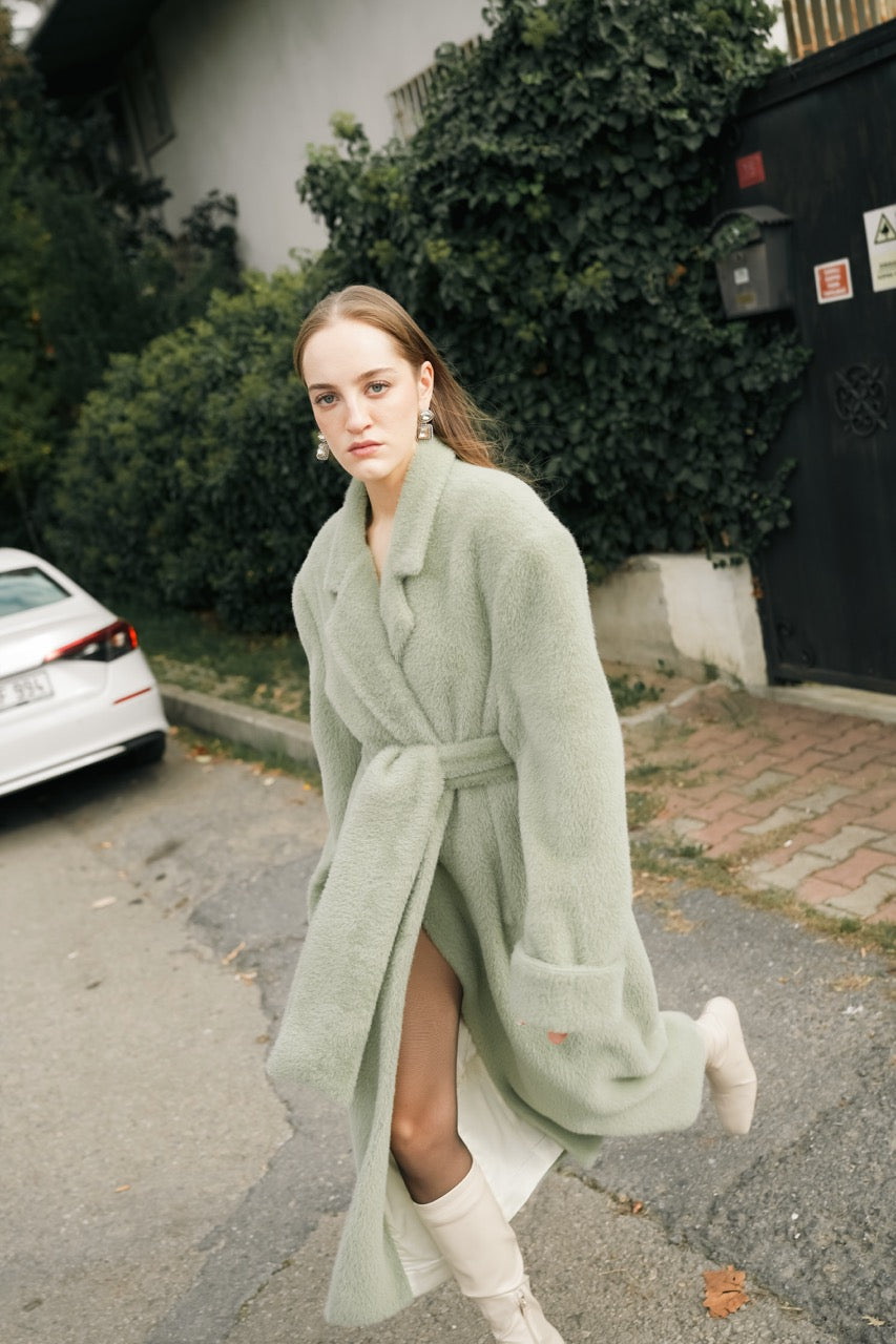 Plush Belted Coat by Natalie Kolyozyan, Loose Ends AW25