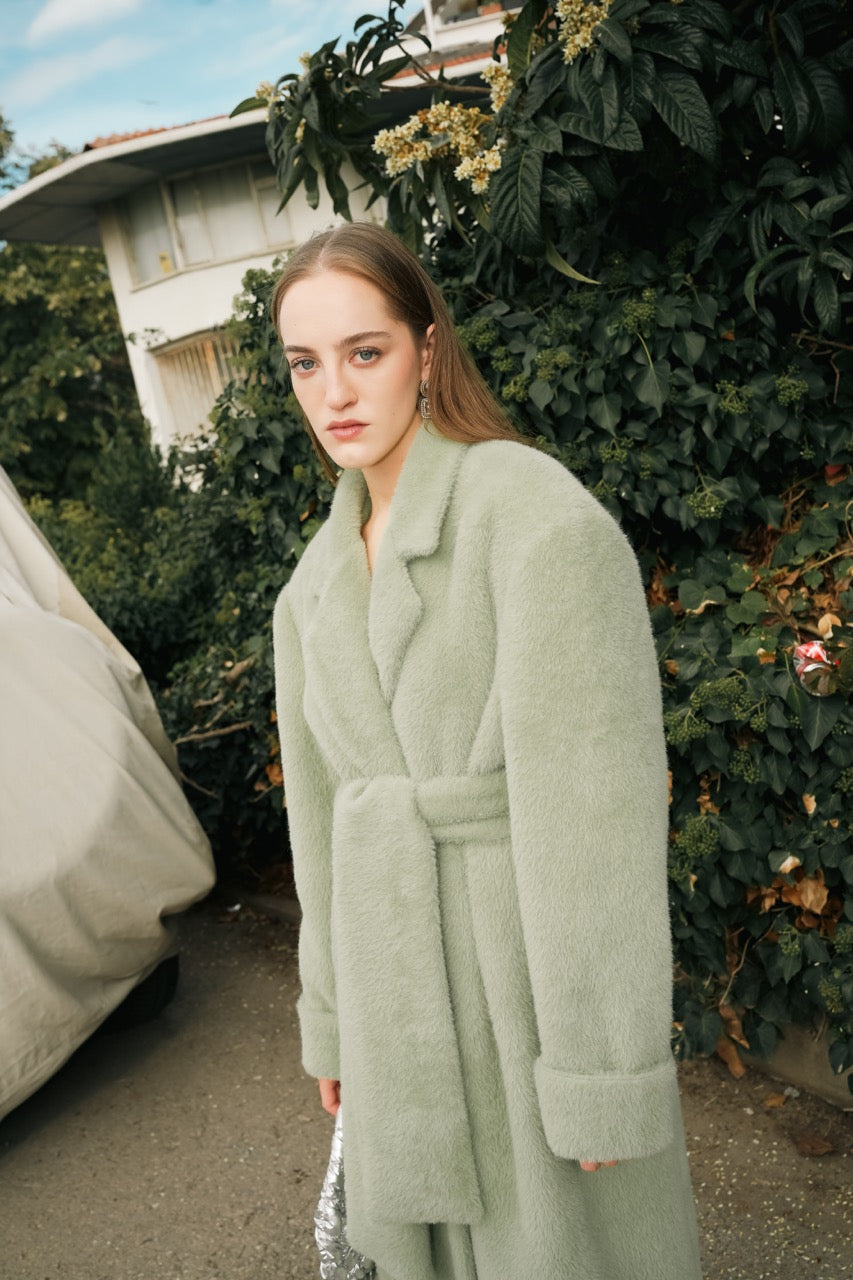 Plush Belted Coat by Natalie Kolyozyan, Loose Ends AW25, view 4