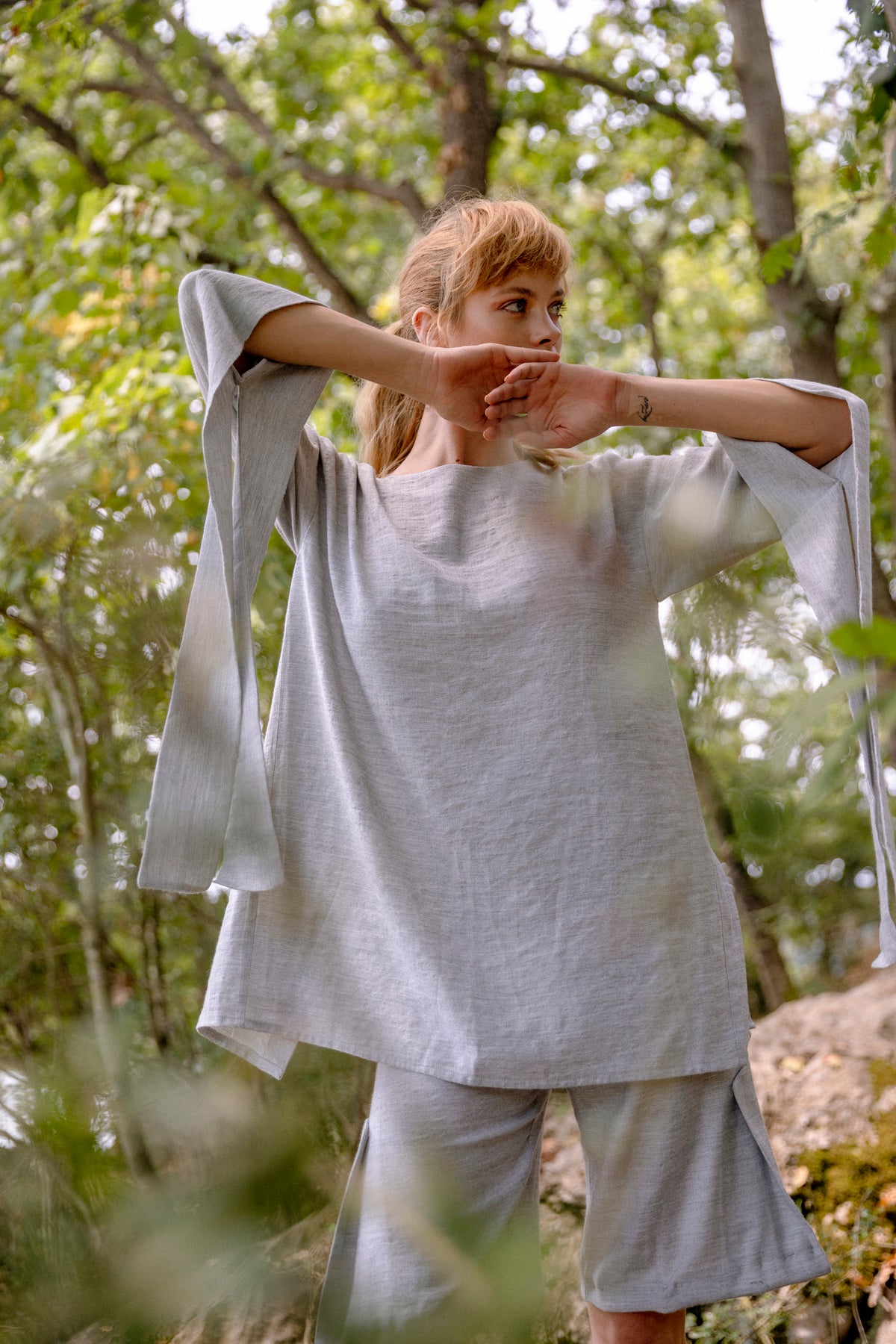 Raw Tunic Raw Shorts by Natalie Kolyozyan, Ripple SS19, view 2