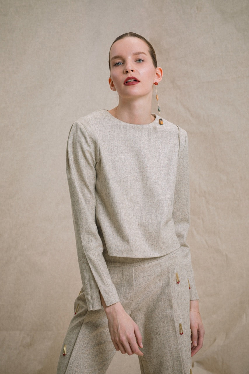 Natalie Kolyozyan Spark Naturel Bluz Spark Naturel Pantolon, Ember AW19