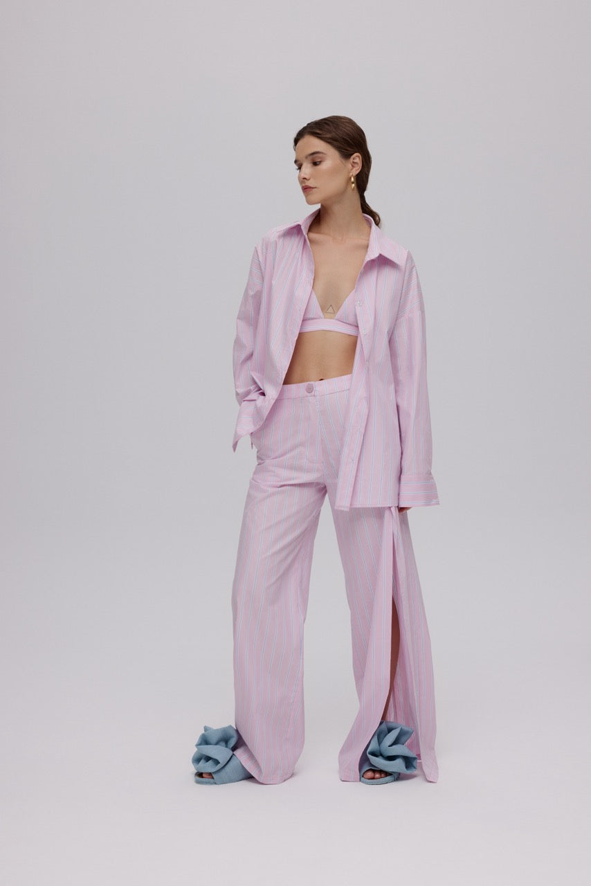 Natalie Kolyozyan Çizgili Poplin Gömlek Görünümü, Between the Lines SS25