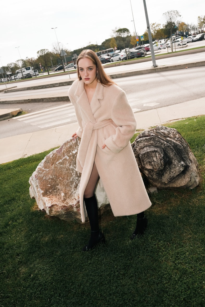 Plush Belted Coat by Natalie Kolyozyan, Loose Ends AW25, view 3