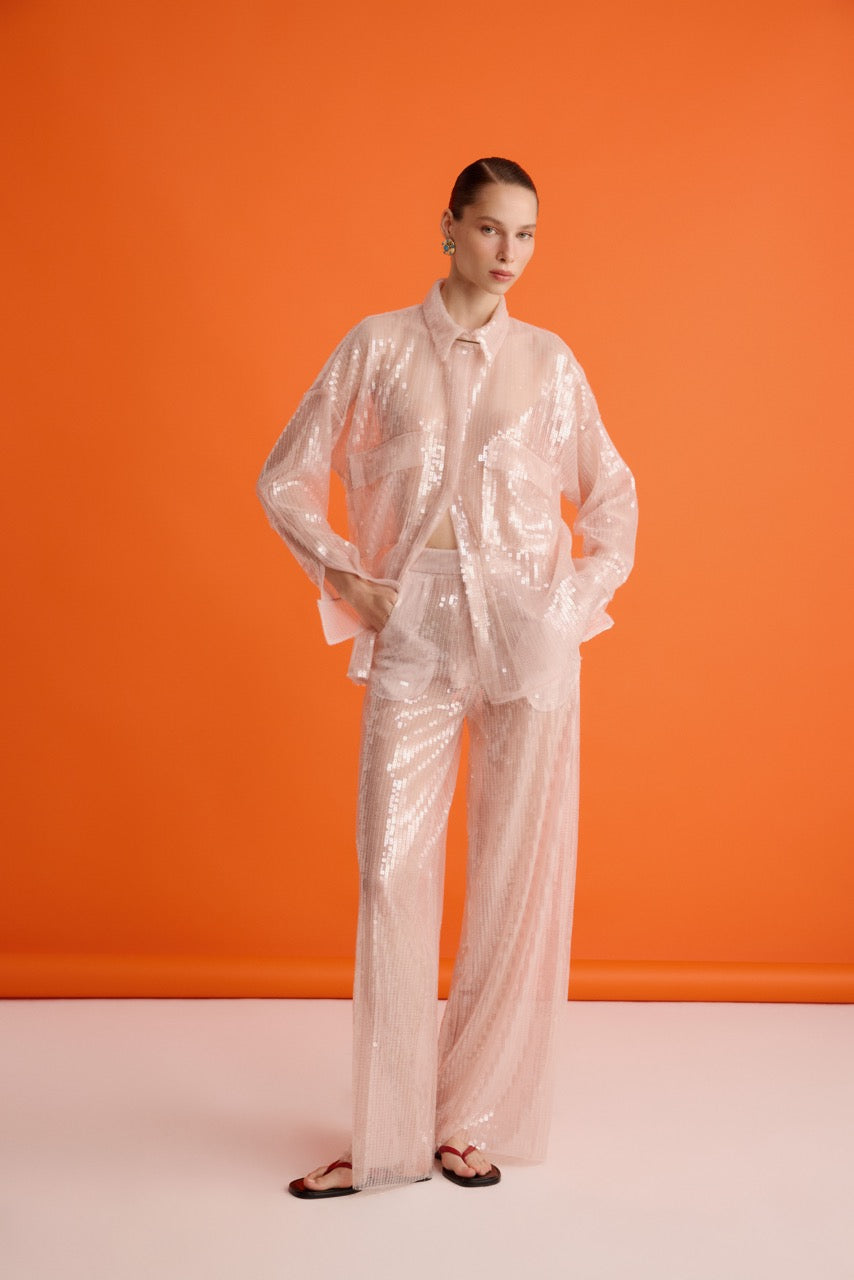 Reverie Sequin Shirt Look by Natalie Kolyozyan, In the Spotlight SS26