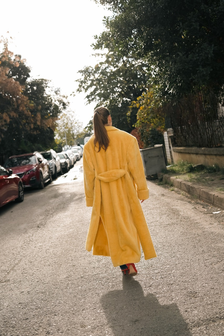 Natalie Kolyozyan Plush Kuşaklı Palto, Loose Ends AW25