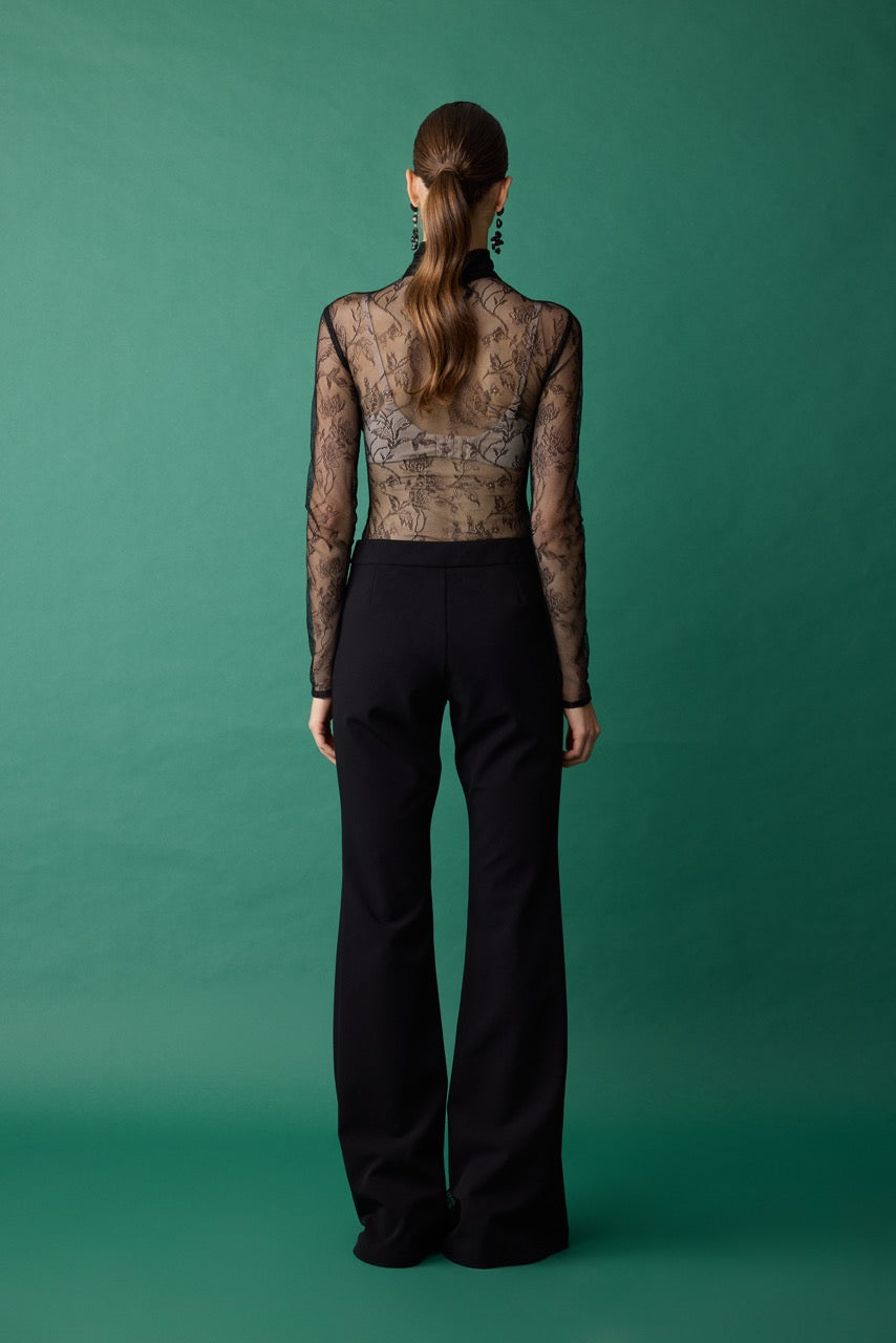 Tracery Floral Lace Turtleneck Bodysuit by Natalie Kolyozyan, Relief AW26, view 3