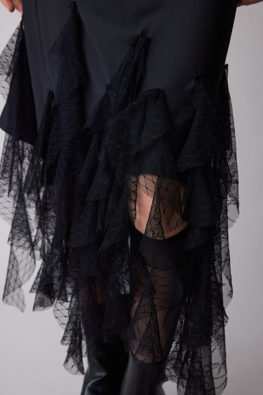 Marquina Black Satin & Lace Slip Dress by Natalie Kolyozyan, Relief AW26, Look 7 campaign image