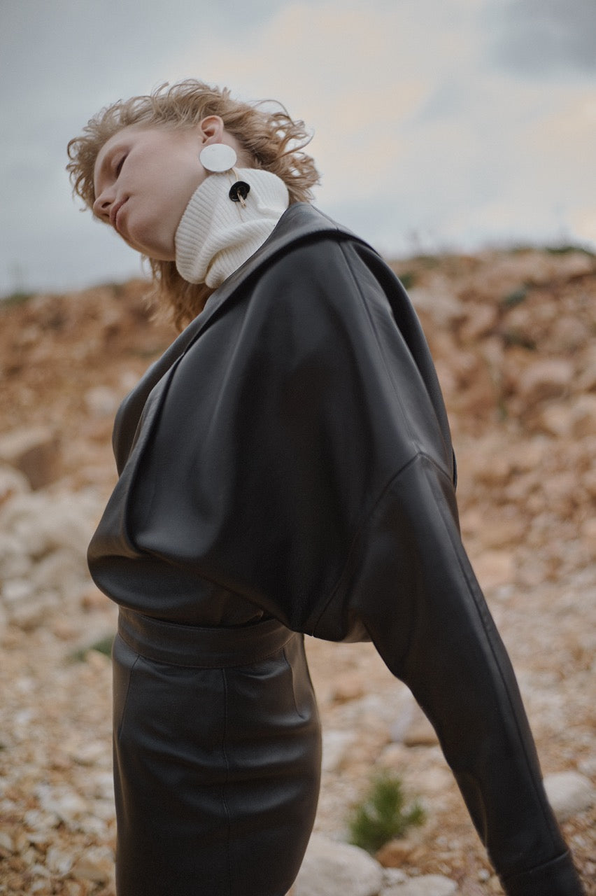 Orbit Leather Top Orbit Leather Skirt by Natalie Kolyozyan, Vicious Circle AW17