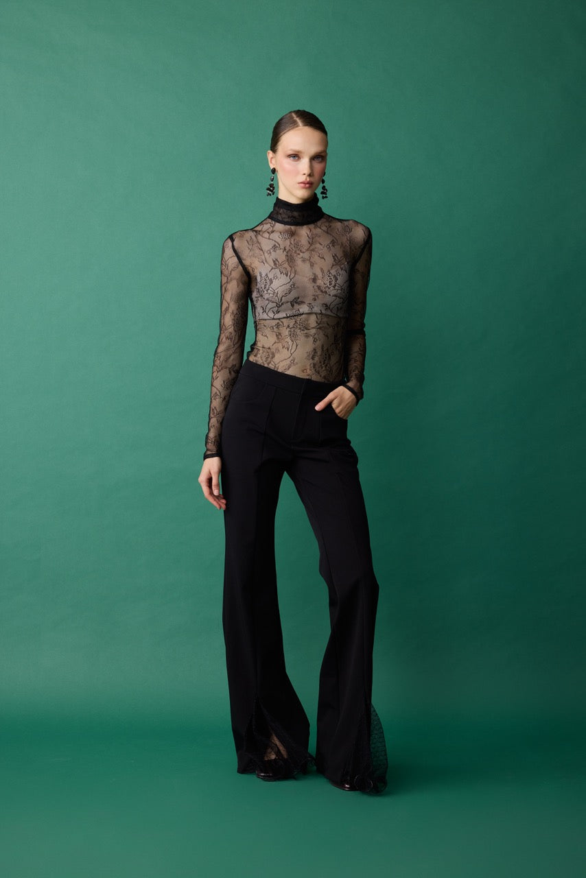 Natalie Kolyozyan Column Geniş İspanyol Paça Pantolon Day, Relief AW26