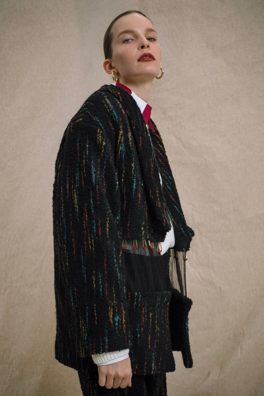 Natalie Kolyozyan Smoke Bouclé Ceket, Ember AW19