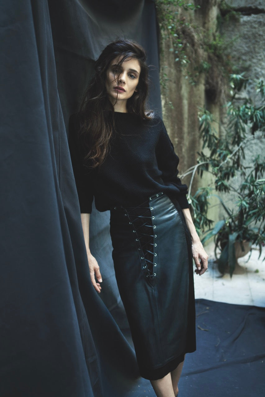Natalie Kolyozyan Blank Page Siyah Triko Görünümü, Point of Origin AW15, görsel 2
