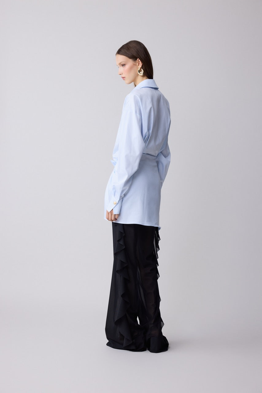 Wave Black Ruffle Wide-Leg Trousers by Natalie Kolyozyan, Relief AW26, view 2