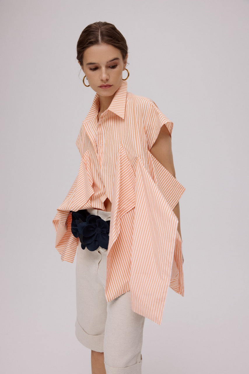 Sleeveless Shirt Linen Bermuda Shorts by Natalie Kolyozyan, Between the Lines SS25