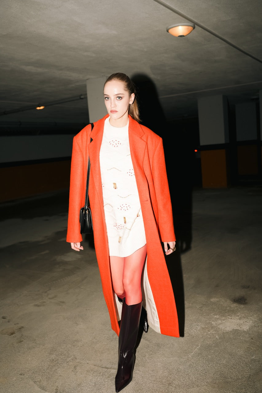Block Wool Coat Grain Knit Dress by Natalie Kolyozyan, Loose Ends AW25, view 2
