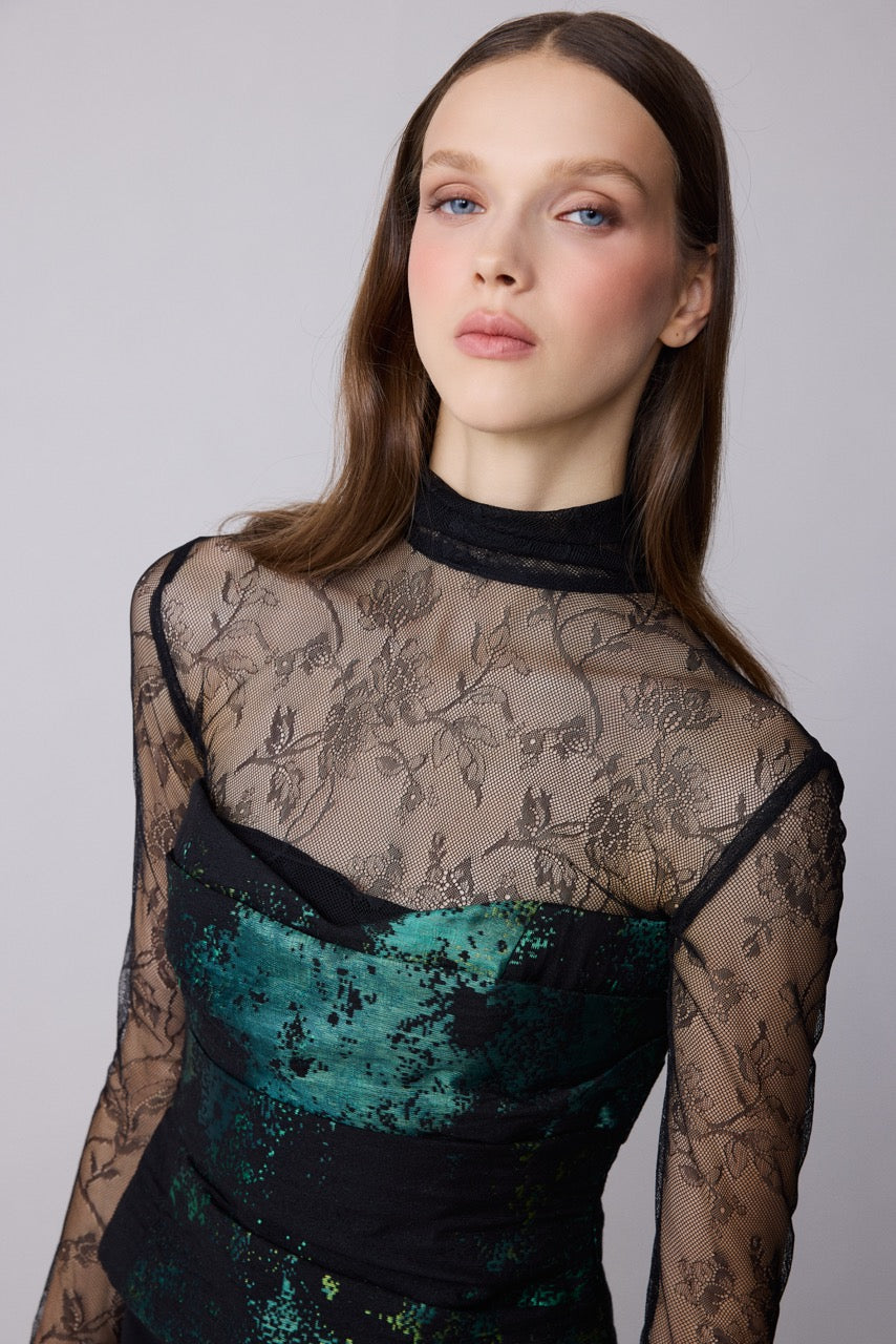 Natalie Kolyozyan Malachite Yeşil Jakar Büstiyer, Relief AW26, görsel 2