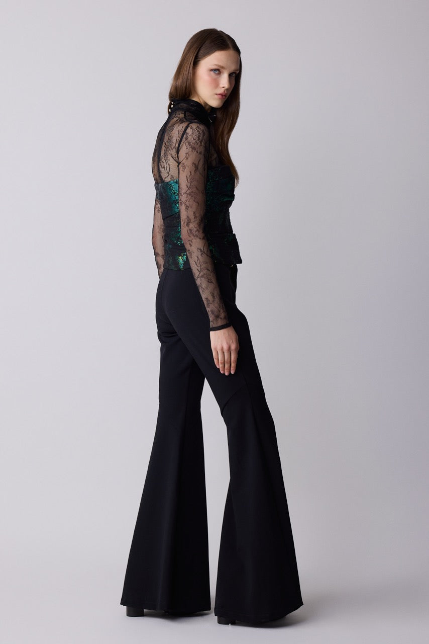 Malachite Green Jacquard Bustier Top by Natalie Kolyozyan, Relief AW26, Look 8 campaign image
